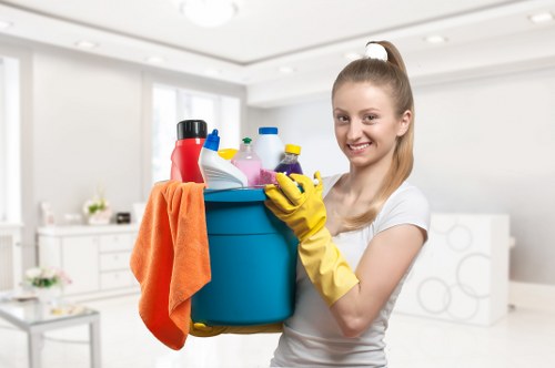 Local cleaner assessing a sofa for deep cleaning in Twickenham